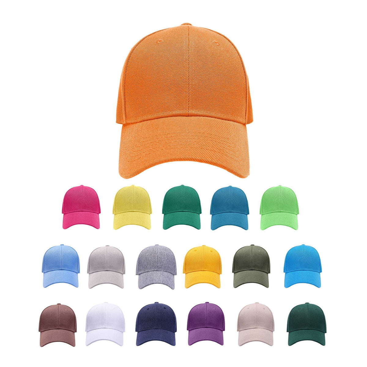 Plain Baseball Cap adjustable in 27 colours - best plain baseball caps UK
