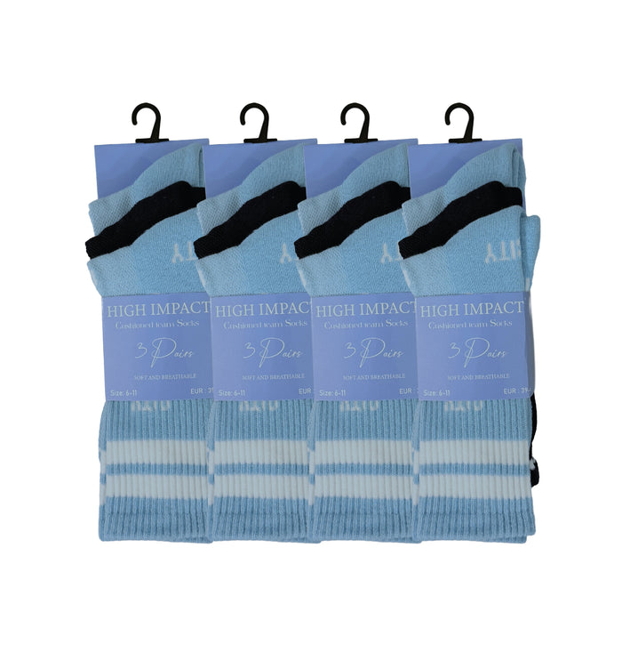 Manchester City inspired sky blue cushioned football socks multipack from Hopoye, UK 6-11