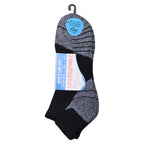 Black and grey men's trainer socks cotton blend breathable everyday wear UK