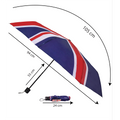 Small Union Jack Umbrella with Hook Handle Strong Steel Frame Polyester Canopy and Foldable