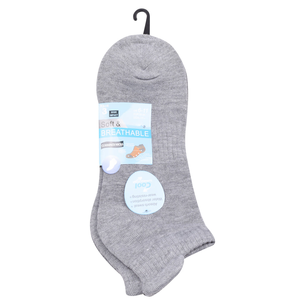 Grey men's trainer socks cotton blend breathable everyday wear UK