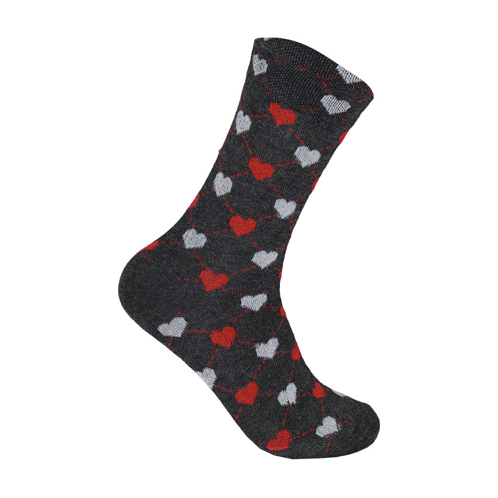 Heart Design Women's Cotton Rich Socks | Ladies Novelty Multipack 3, 6, 9 & 12 Pairs | UK 4-6.5