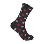 Women's heart novelty socks cuff and knit detail soft cotton UK