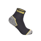 Men's grey work socks close up cushioned heel toe breathable cotton UK