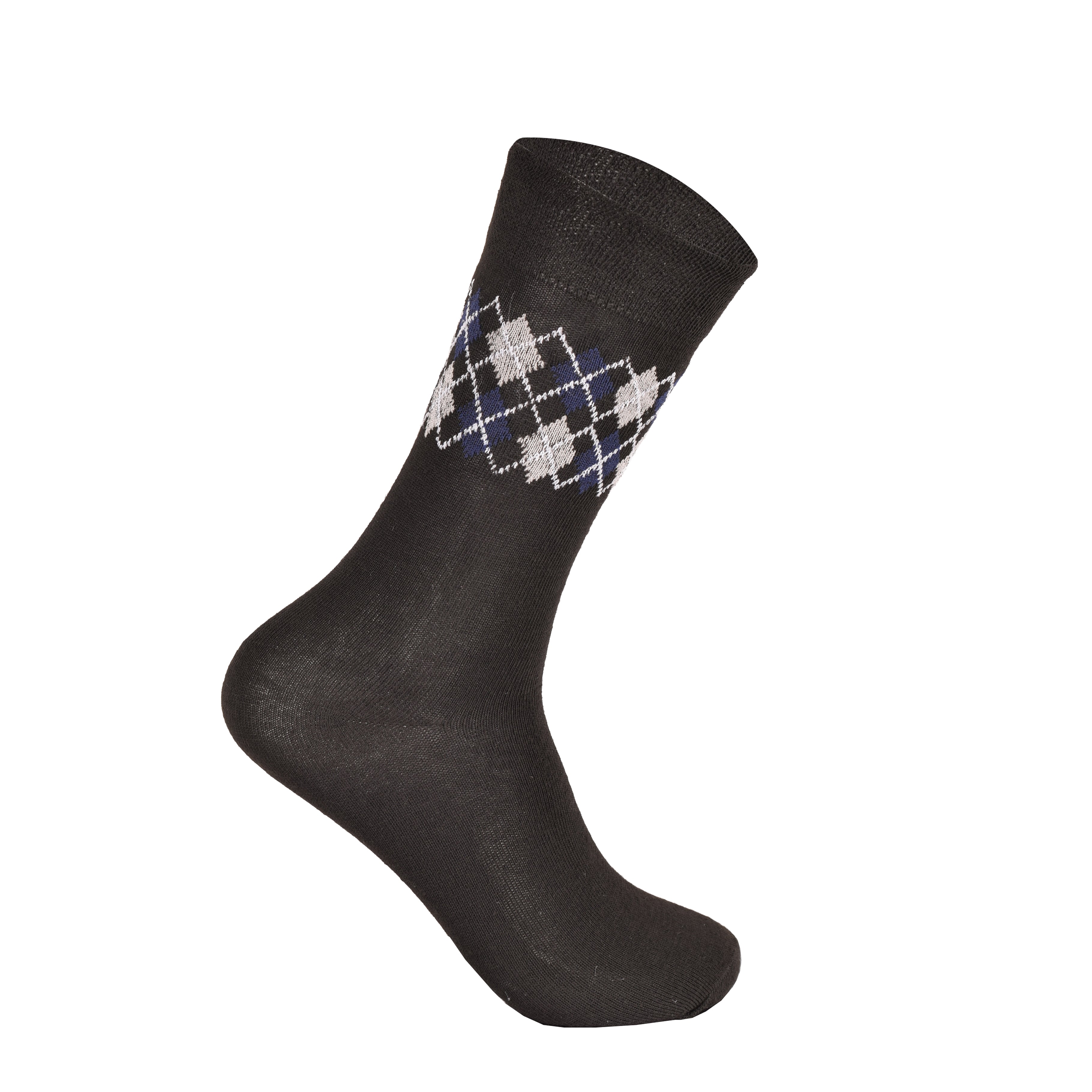 Men's diabetic pattern socks close up wide top soft cotton UK
