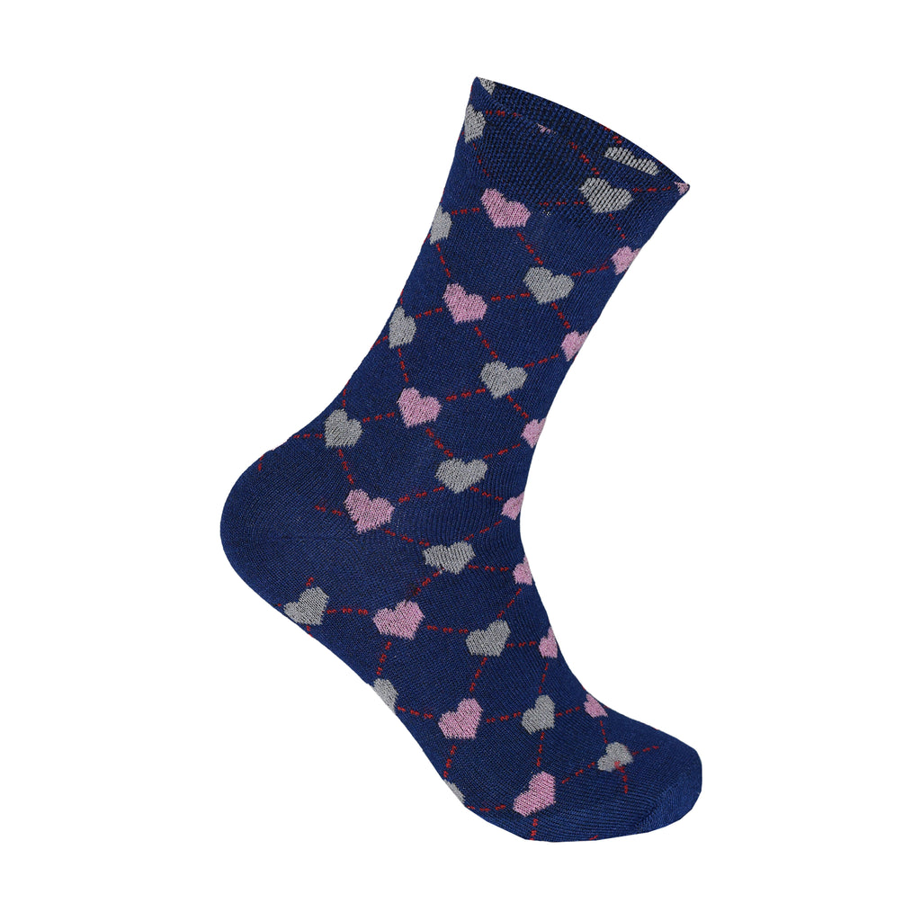 Heart Design Women's Cotton Rich Socks | Ladies Novelty Multipack 3, 6, 9 & 12 Pairs | UK 4-6.5