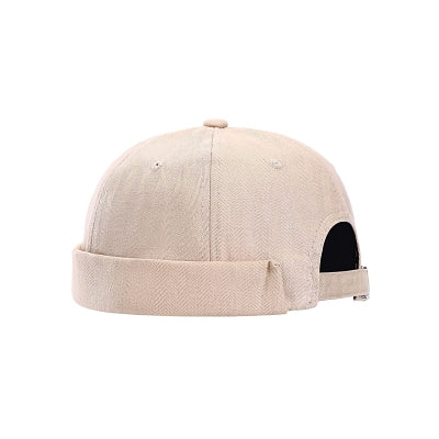 Beige docker hat adjustable cotton streetwear cap UK Hopoye
