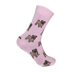 Pug print women's novelty socks soft cotton breathable UK 4-6.5 Hopoye