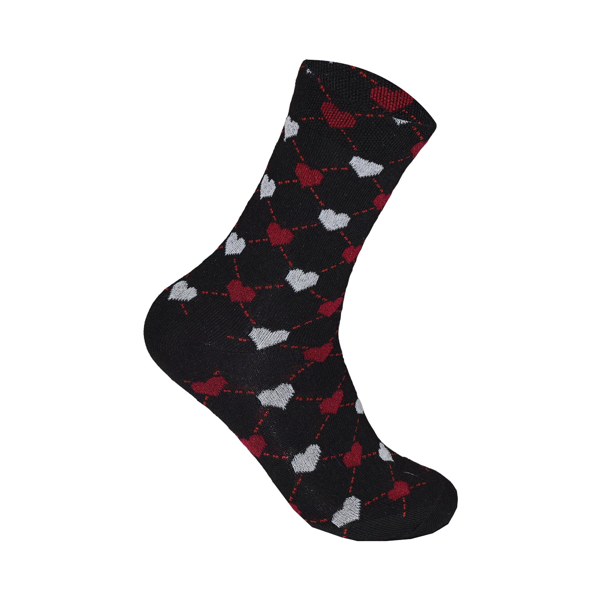 Heart Design Women's Cotton Rich Socks | Ladies Novelty Multipack 3, 6, 9 & 12 Pairs | UK 4-6.5