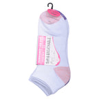 Girls white heel and toe trainer socks colour tipped breathable cotton UK Hopoye