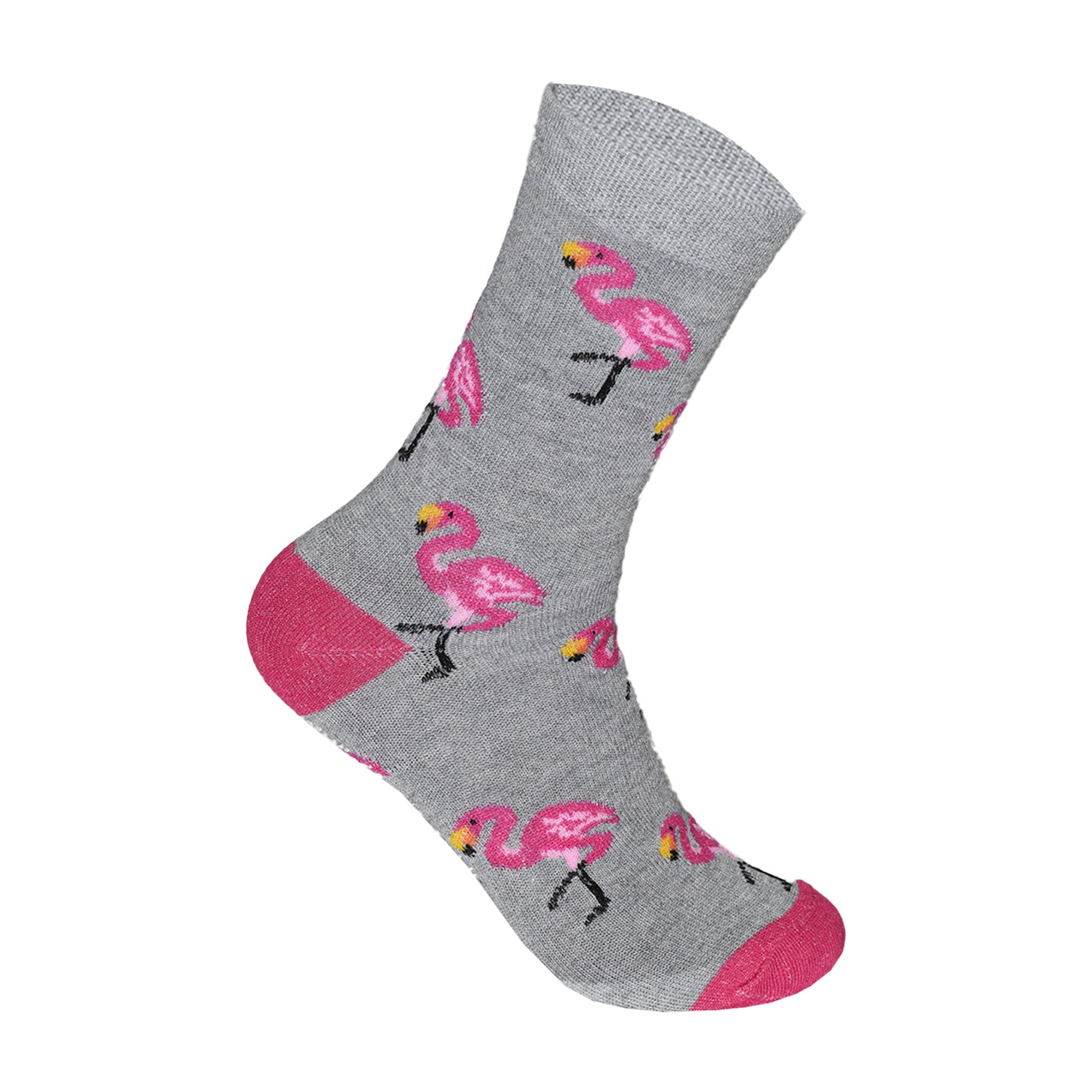 Flamingo Design Women's Cotton Rich Socks | Ladies Novelty Multipack 3, 6, 9 & 12 Pairs | UK 4-6.5