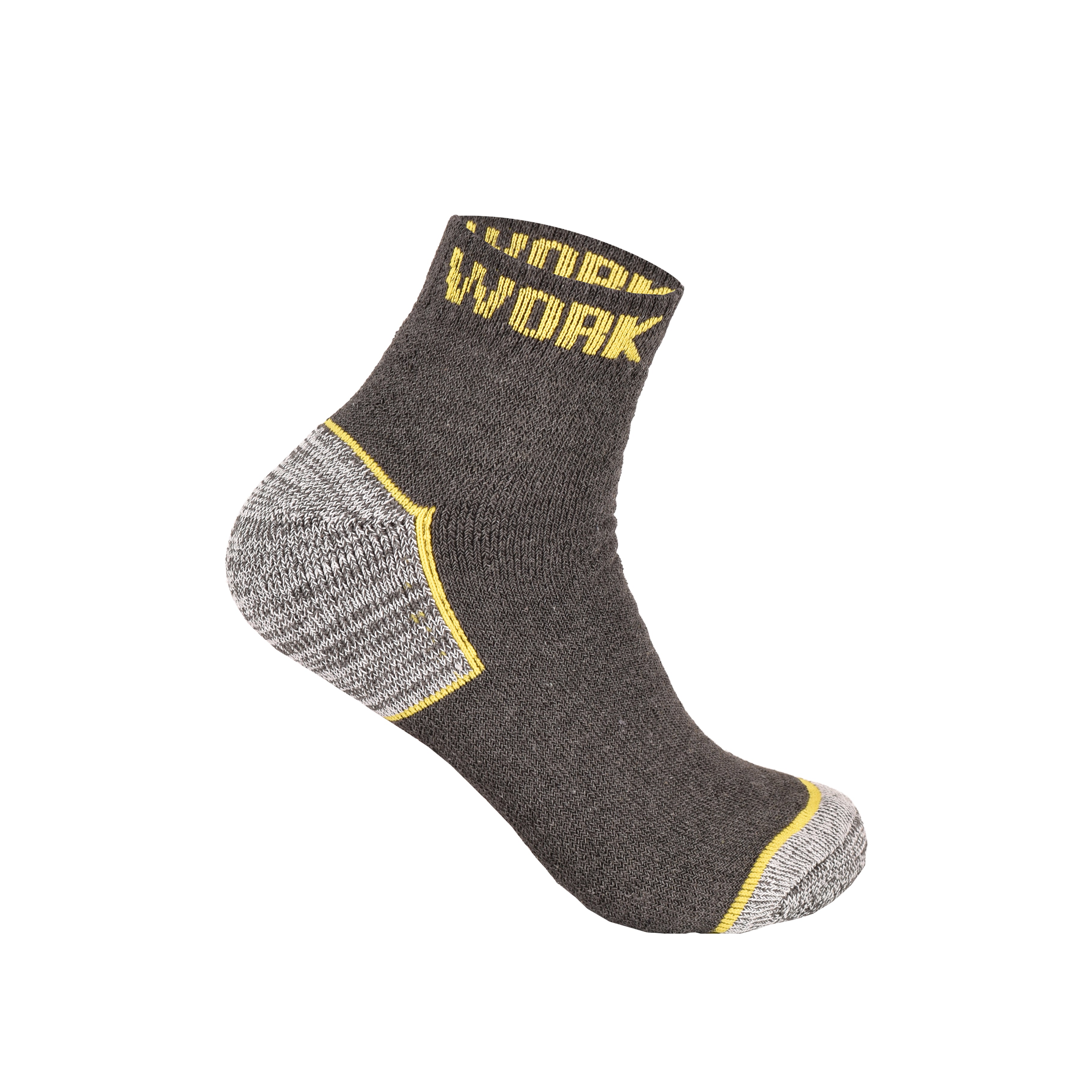 Grey cushioned work socks men durable breathable multipack UK Hopoye