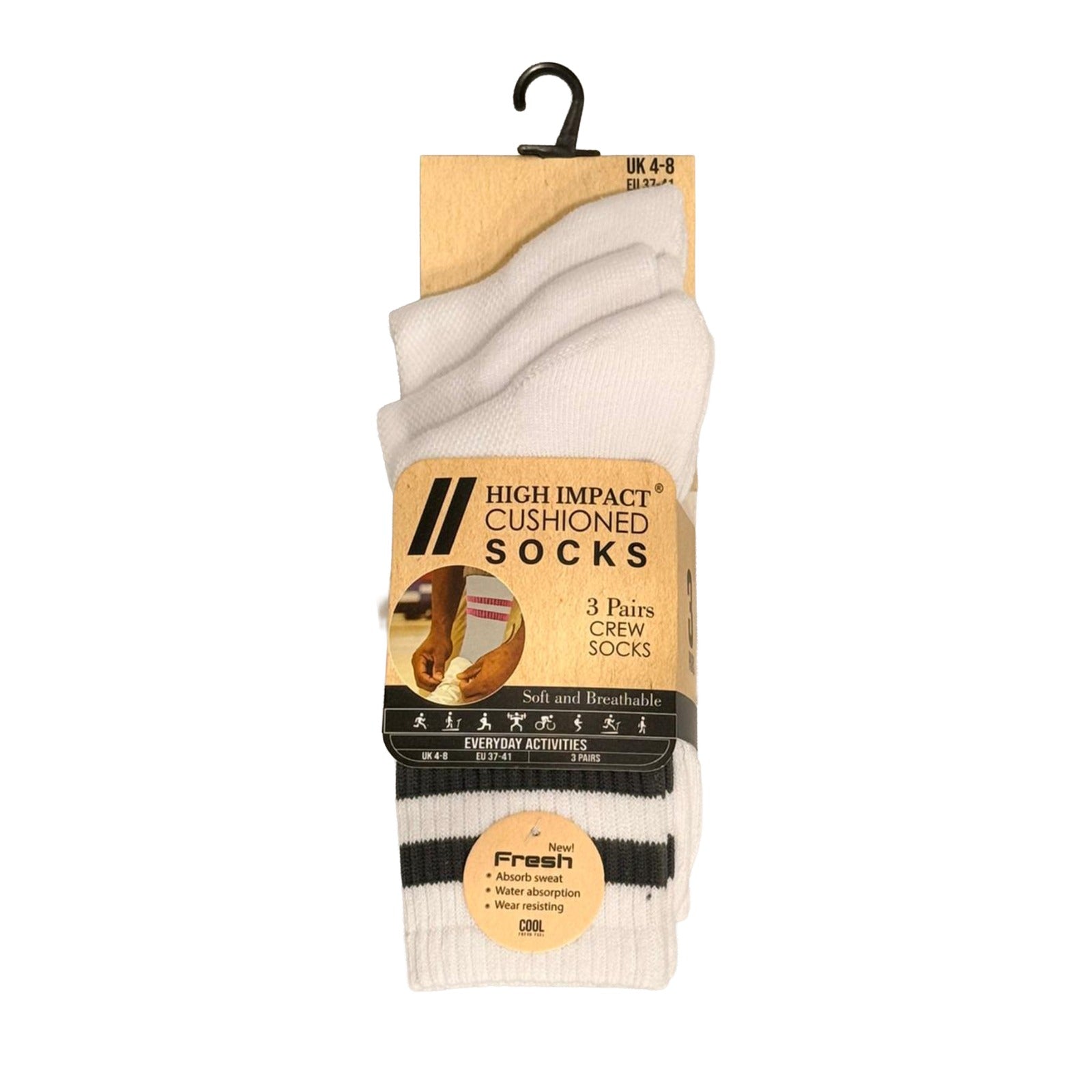Women's white cushioned socks multipack 3 6 9 12 pairs UK Hopoye