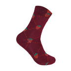 Strawberry print ladies socks folded multipack detail breathable cotton UK