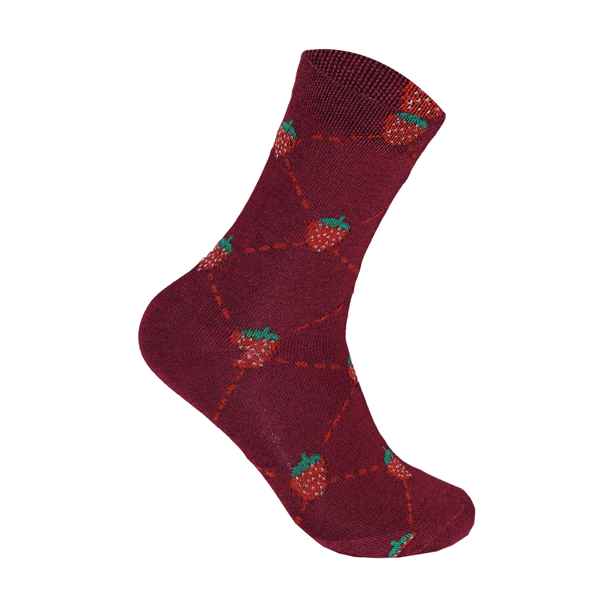 Strawberry Design Women's Cotton Rich Socks | Ladies Novelty Multipack 3, 6, 9 & 12 Pairs | UK 4-6.5