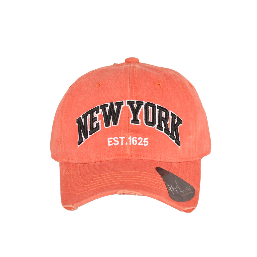 Vintage NY distressed baseball cap back view adjustable UK