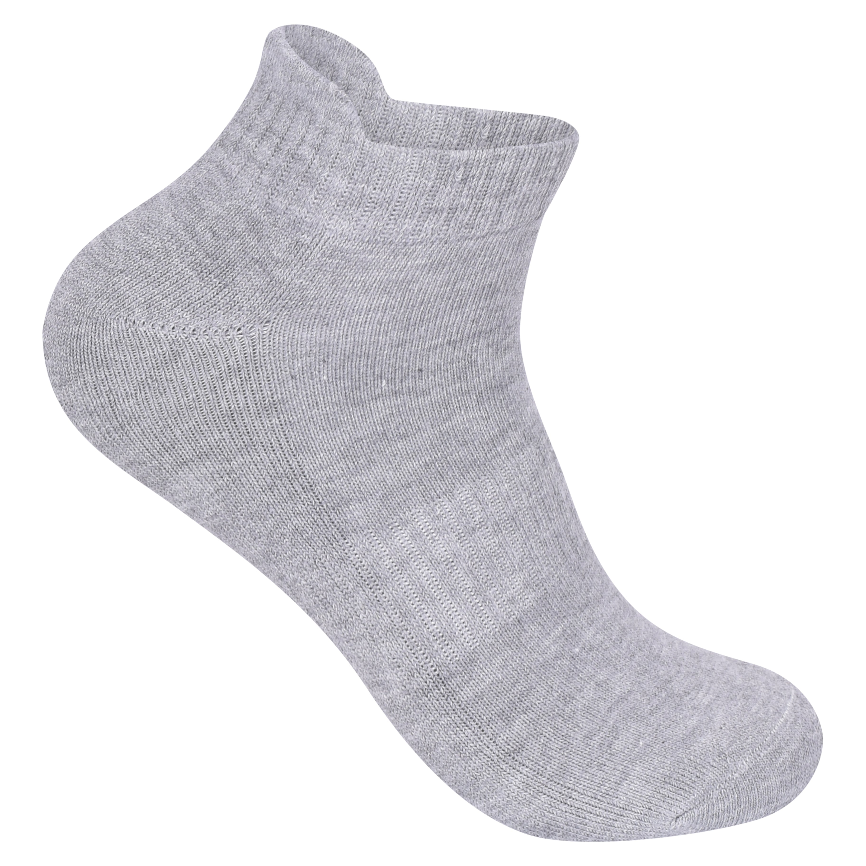 Men's grey cushioned trainer socks close up reinforced heel toe UK