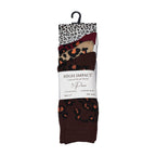 Leopard print women's novelty socks pair flat lay cotton rich UK 4-6.5 Hopoye