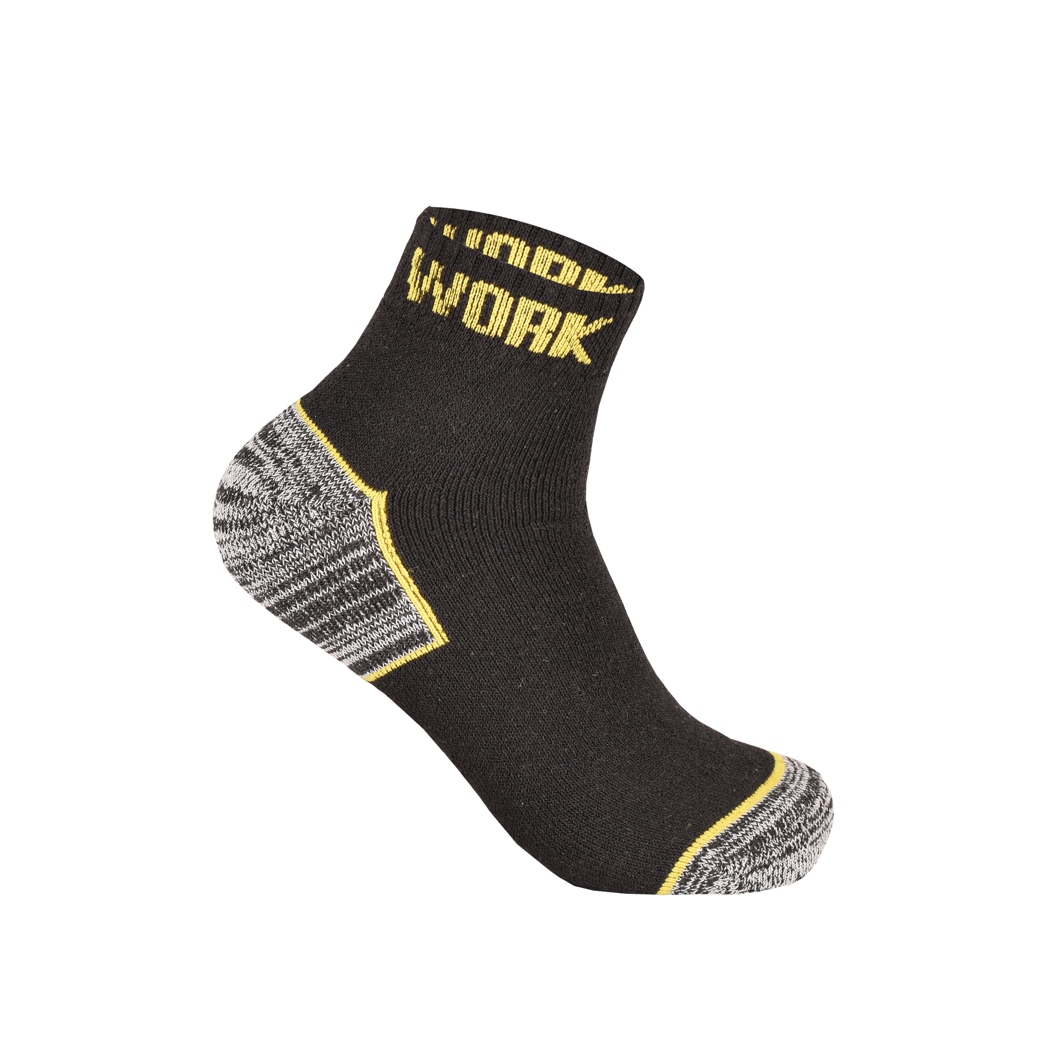 Men's grey work trainer socks cotton breathable reinforced UK 3 6 9 12 pairs
