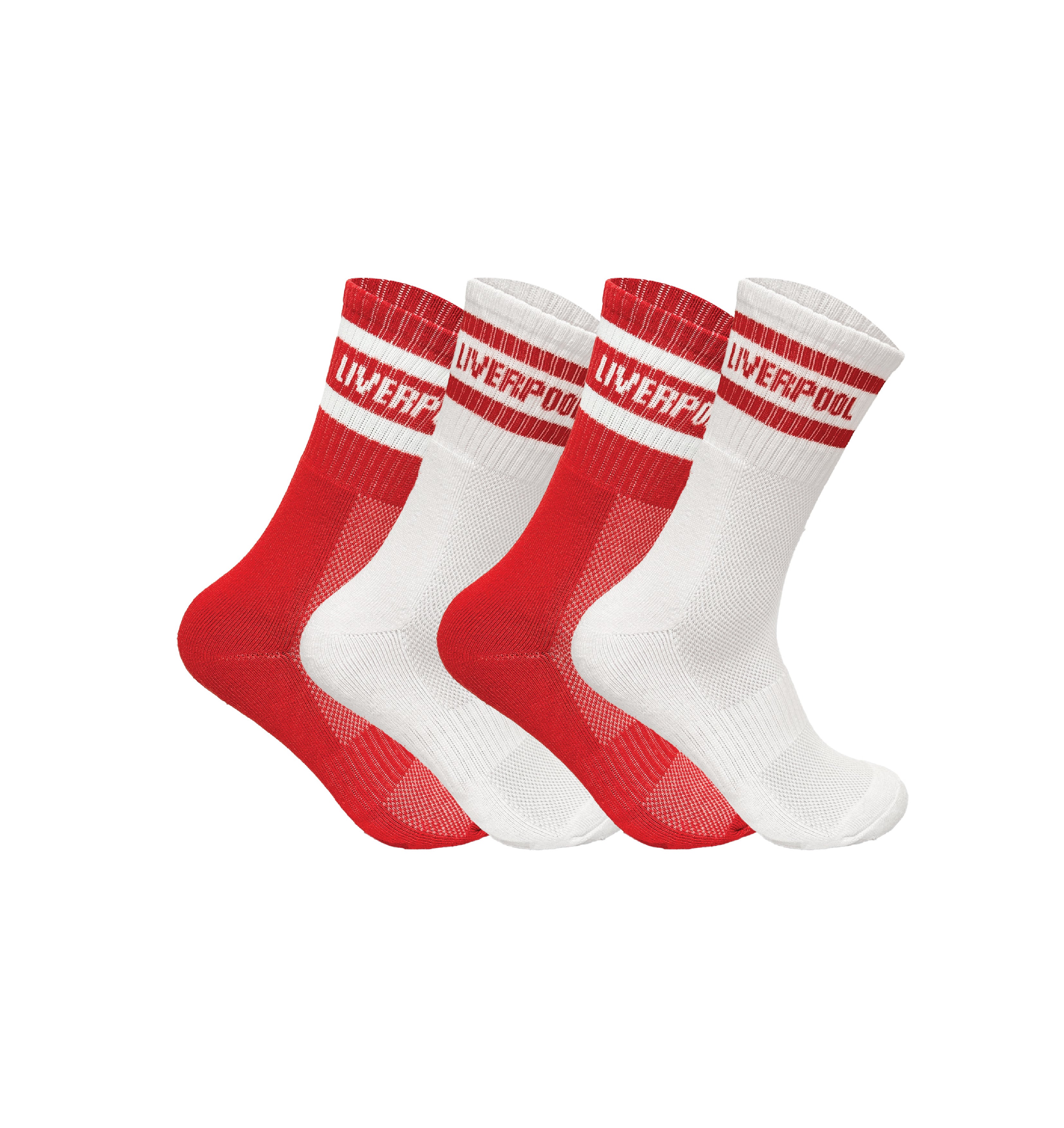 Liverpool inspired red cushioned sports socks multipack UK 6-11 Hopoye