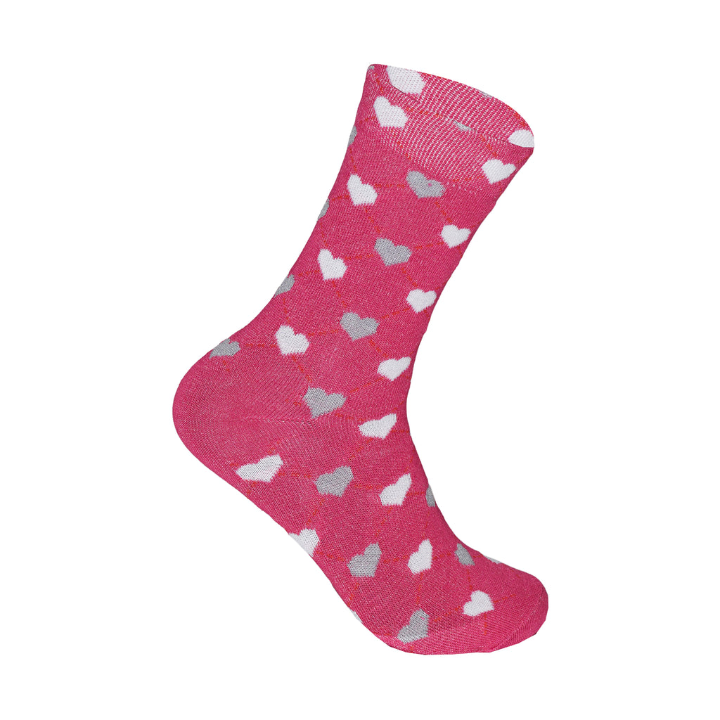 Women's heart novelty socks close up sweet print cotton UK