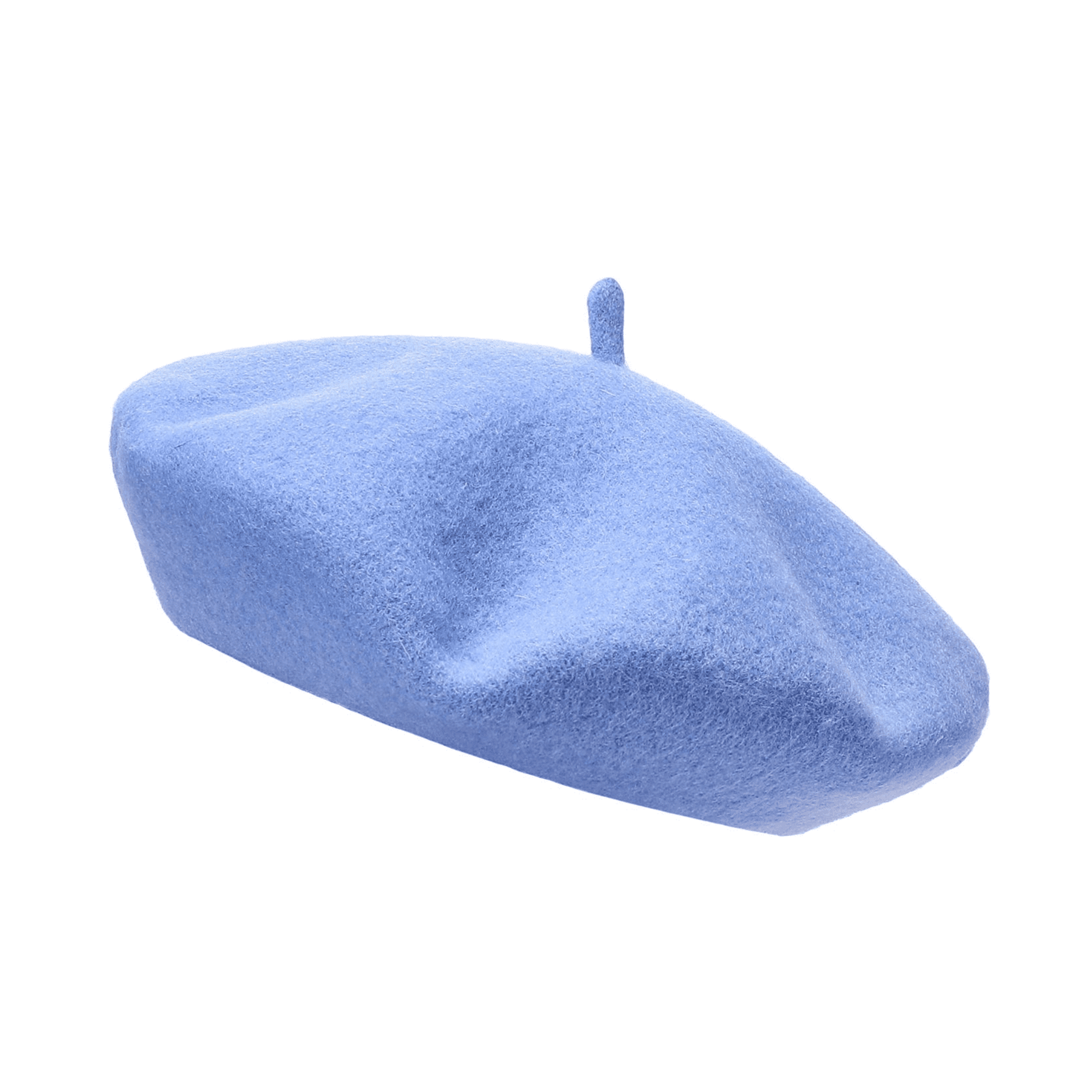 Sky blue wool beret hat unisex soft warm vintage artist style UK Hopoye