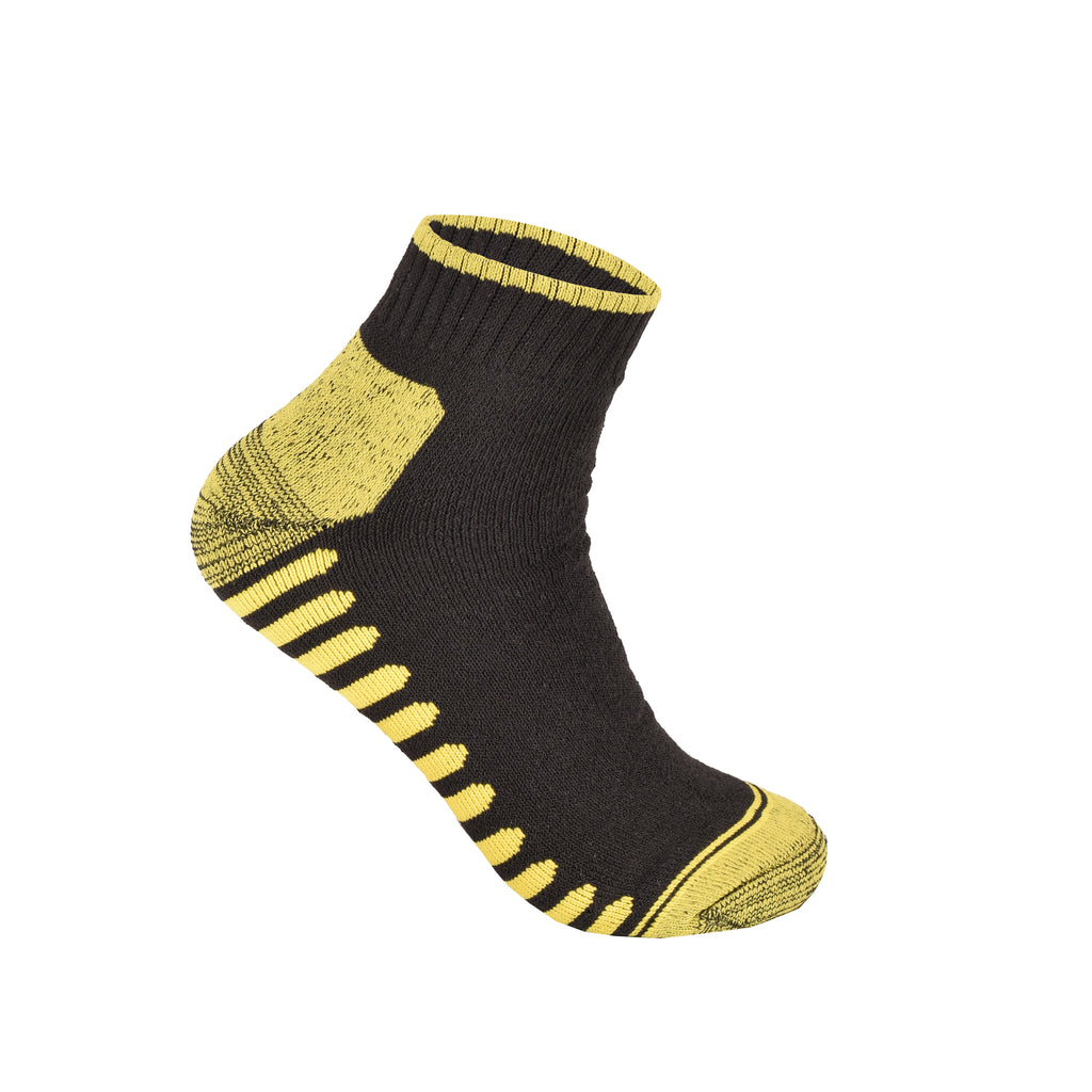 Men's patterned work socks close up cushioned breathable cotton UK