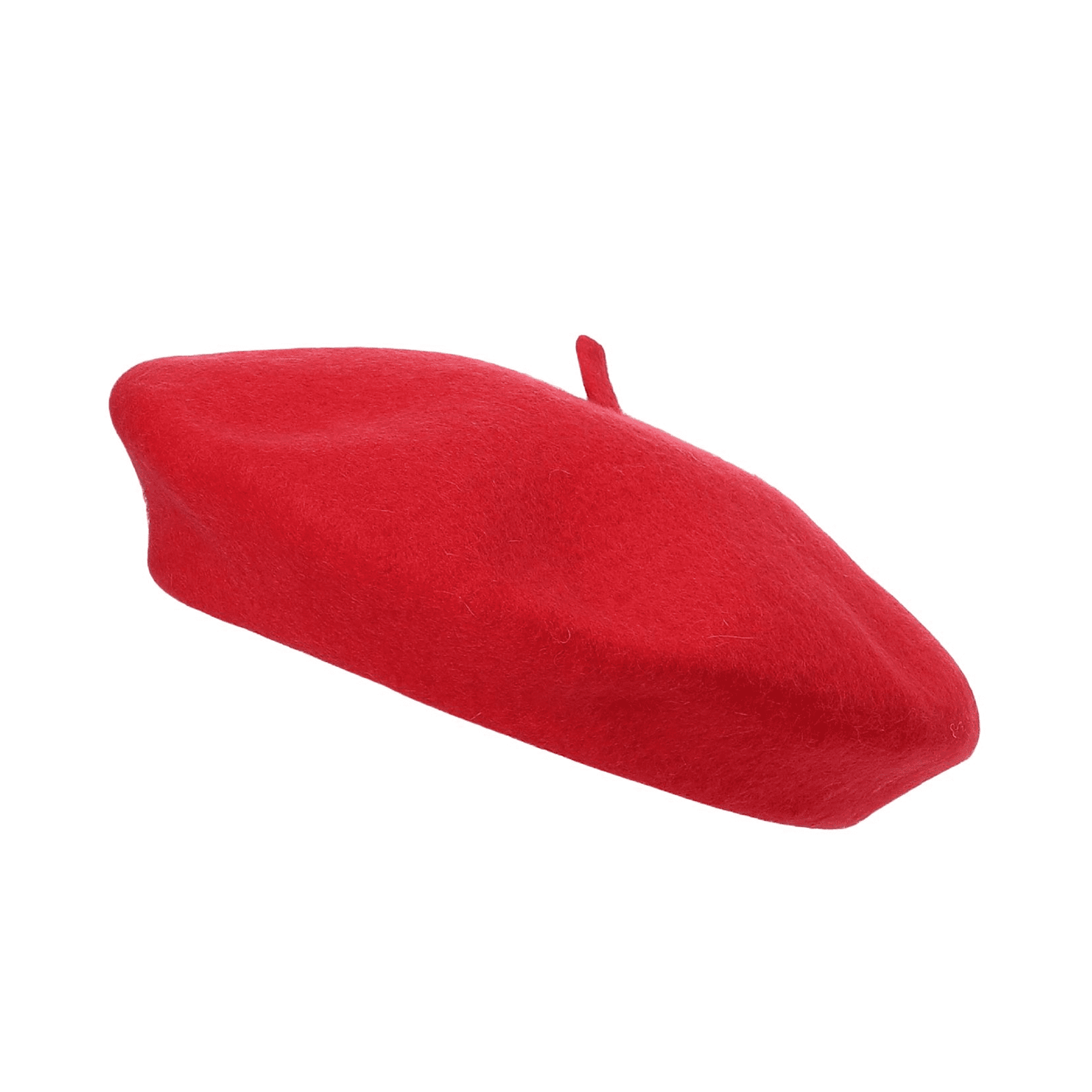 Red wool beret hat unisex soft warm vintage artist style UK Hopoye