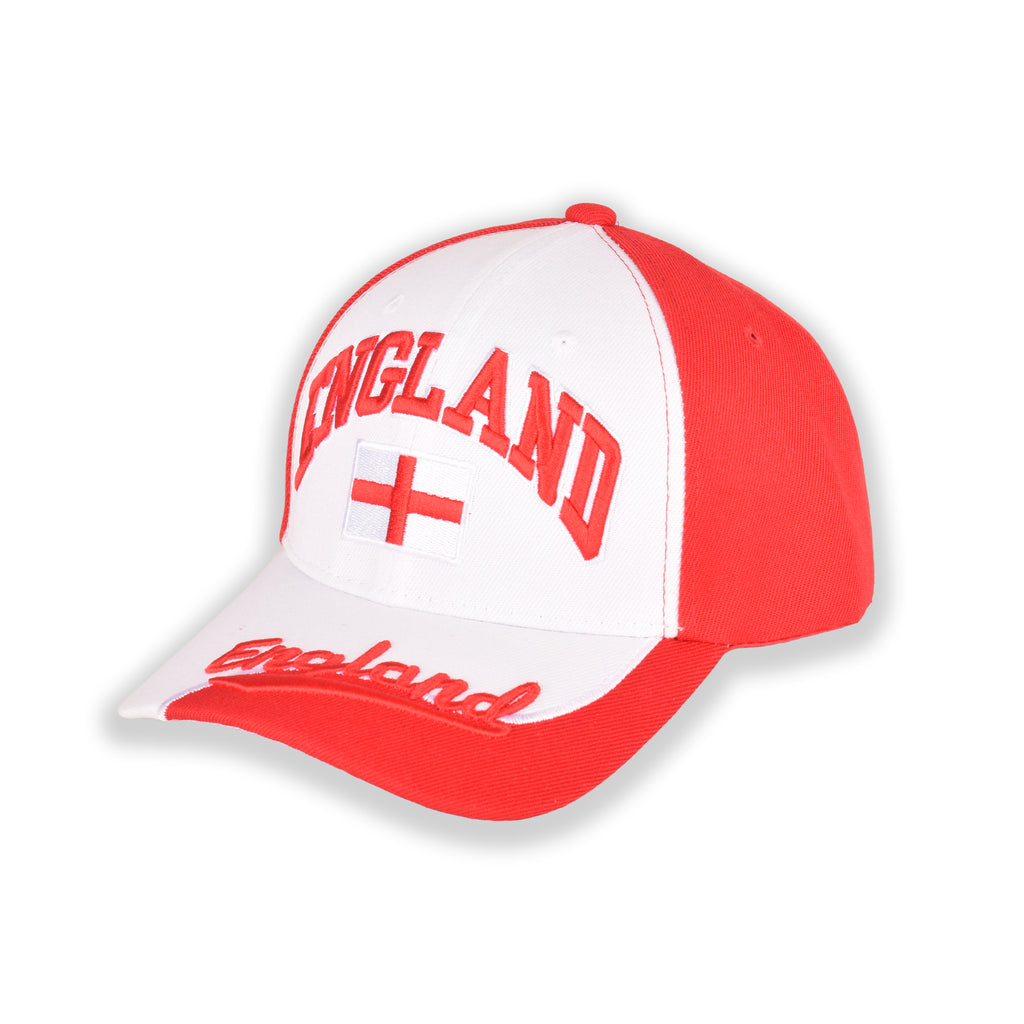 England flag cap close up embroidery red white 5 panel UK Hopoye