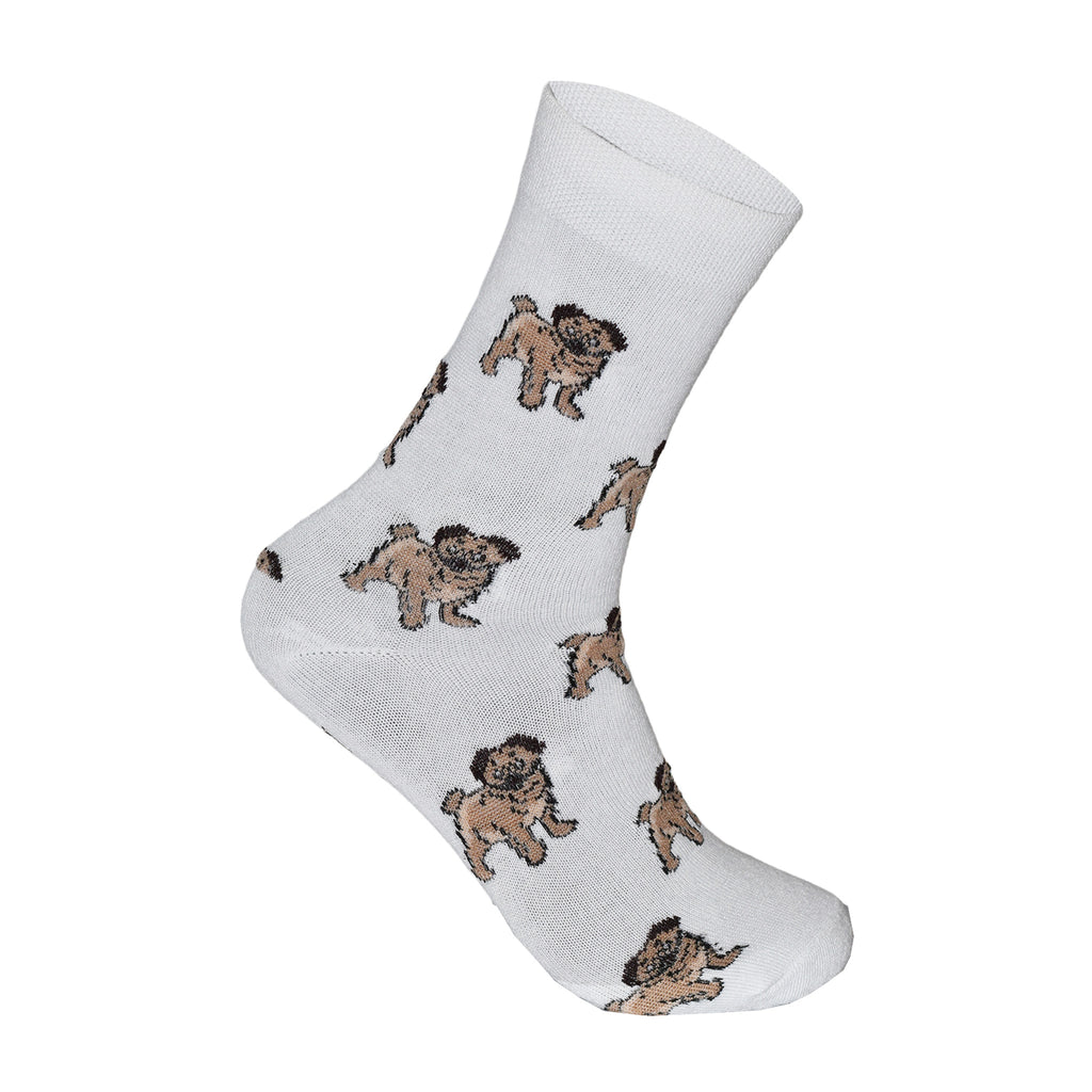 Pug Dog Design Women's Cotton Rich Socks | Ladies Novelty Multipack 3, 6, 9 & 12 Pairs | UK 4-6.5