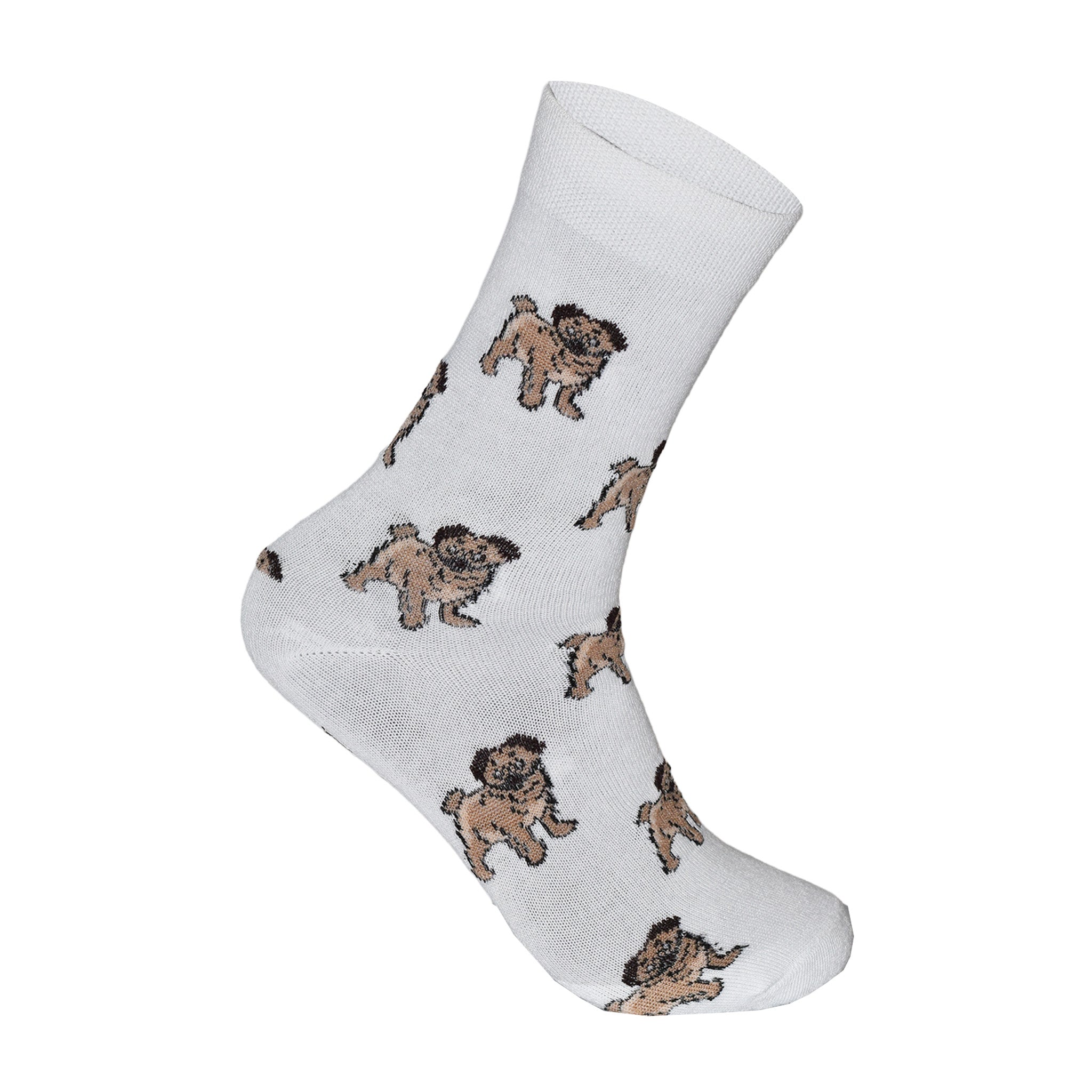 Pug Dog Design Women's Cotton Rich Socks | Ladies Novelty Multipack 3, 6, 9 & 12 Pairs | UK 4-6.5