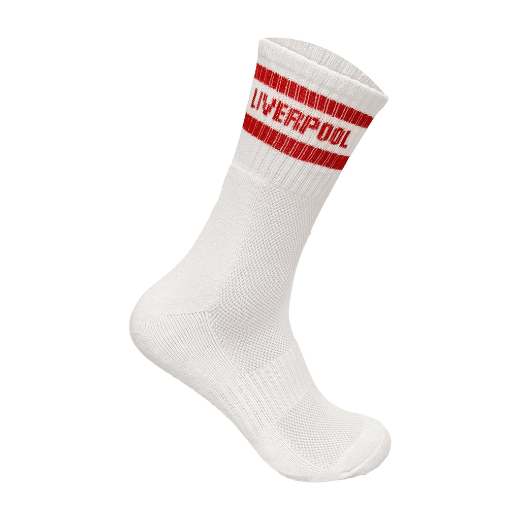 Red cushioned football fan socks breathable multipack UK Hopoye