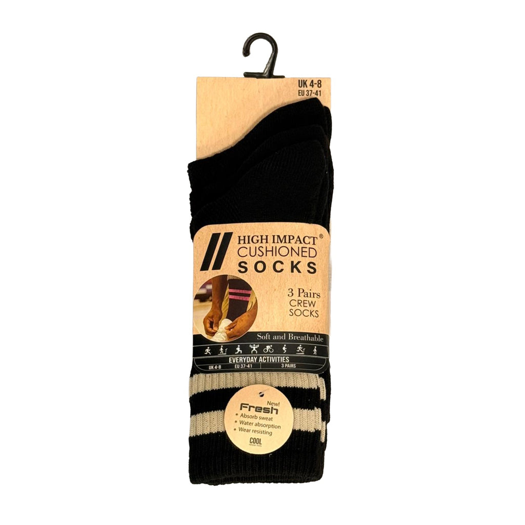 Women's black cushioned socks multipack 3 6 9 12 pairs UK Hopoye