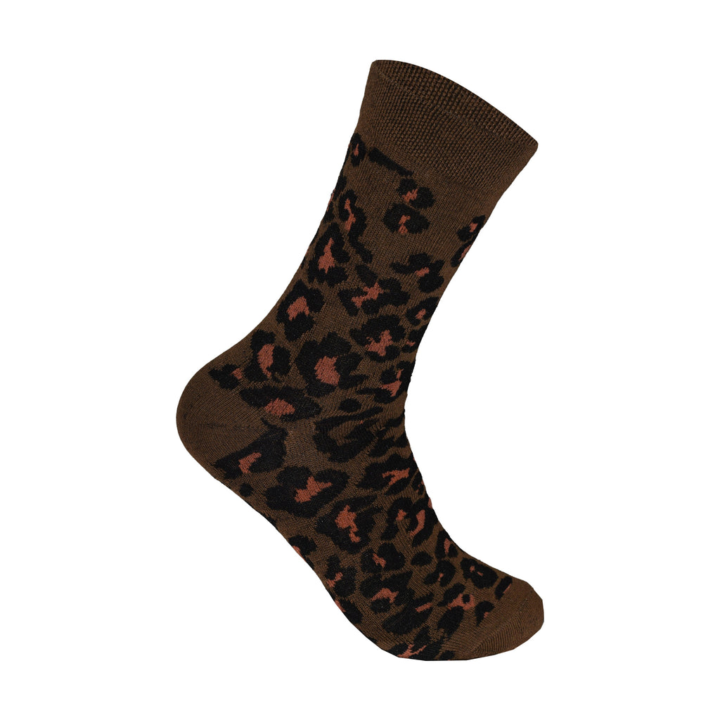 Leopard Print Women's Cotton Rich Socks | Ladies Novelty Multipack 3, 6, 9 & 12 Pairs | UK 4-6.5