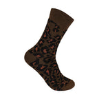 Leopard print ladies socks folded multipack detail breathable cotton UK