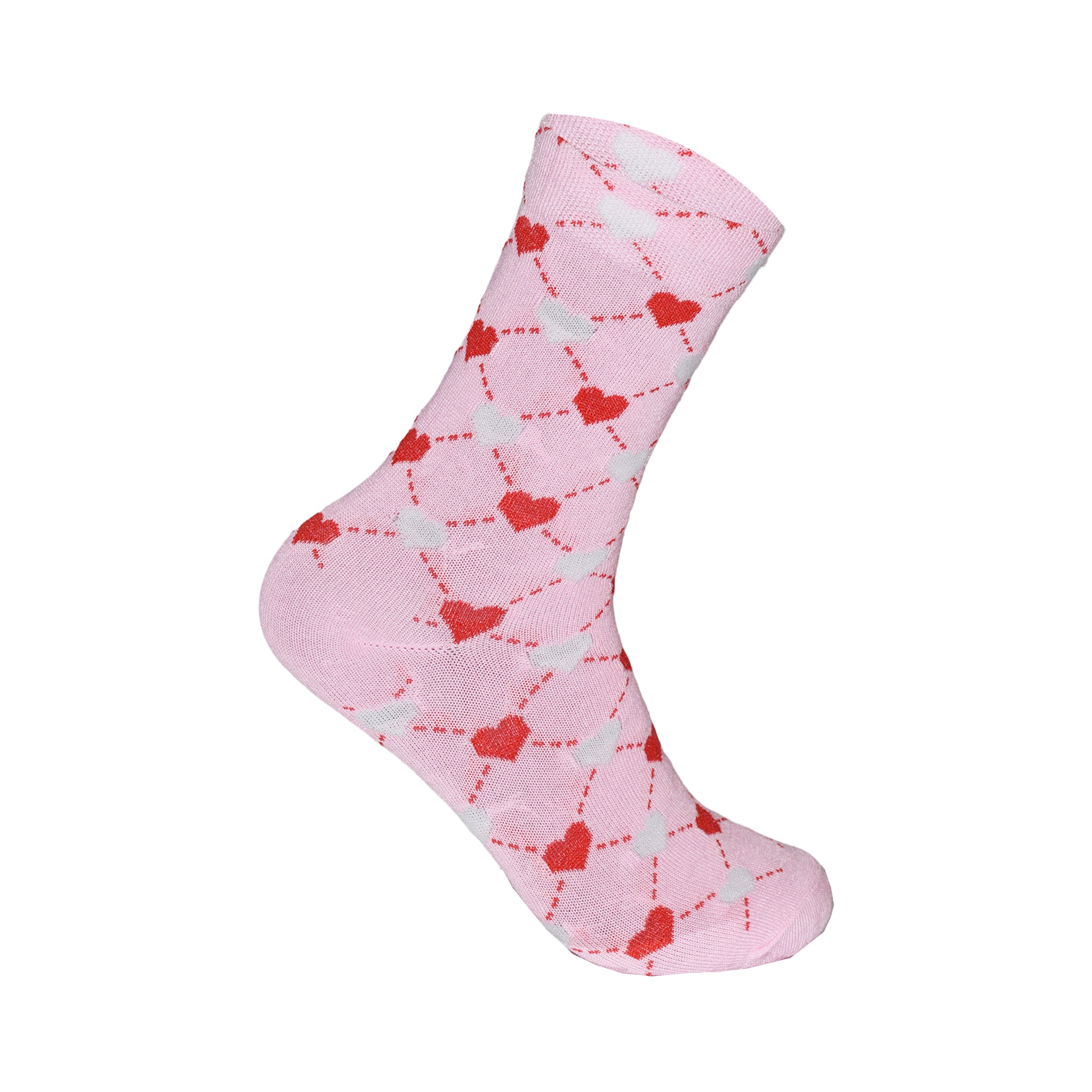 Heart print women's novelty socks soft cotton breathable UK 4-6.5 Hopoye