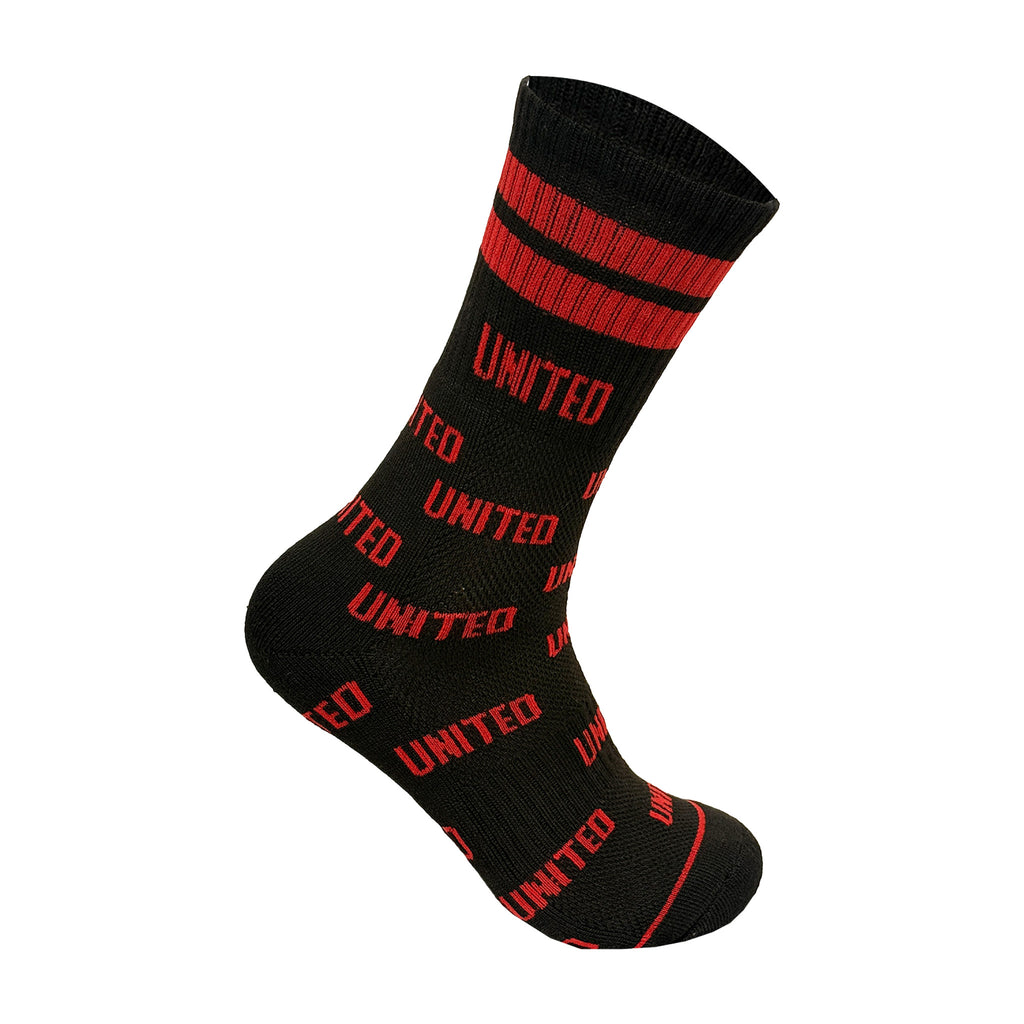 Man United inspired sports socks reinforced heel toe UK 6-11 Hopoye
