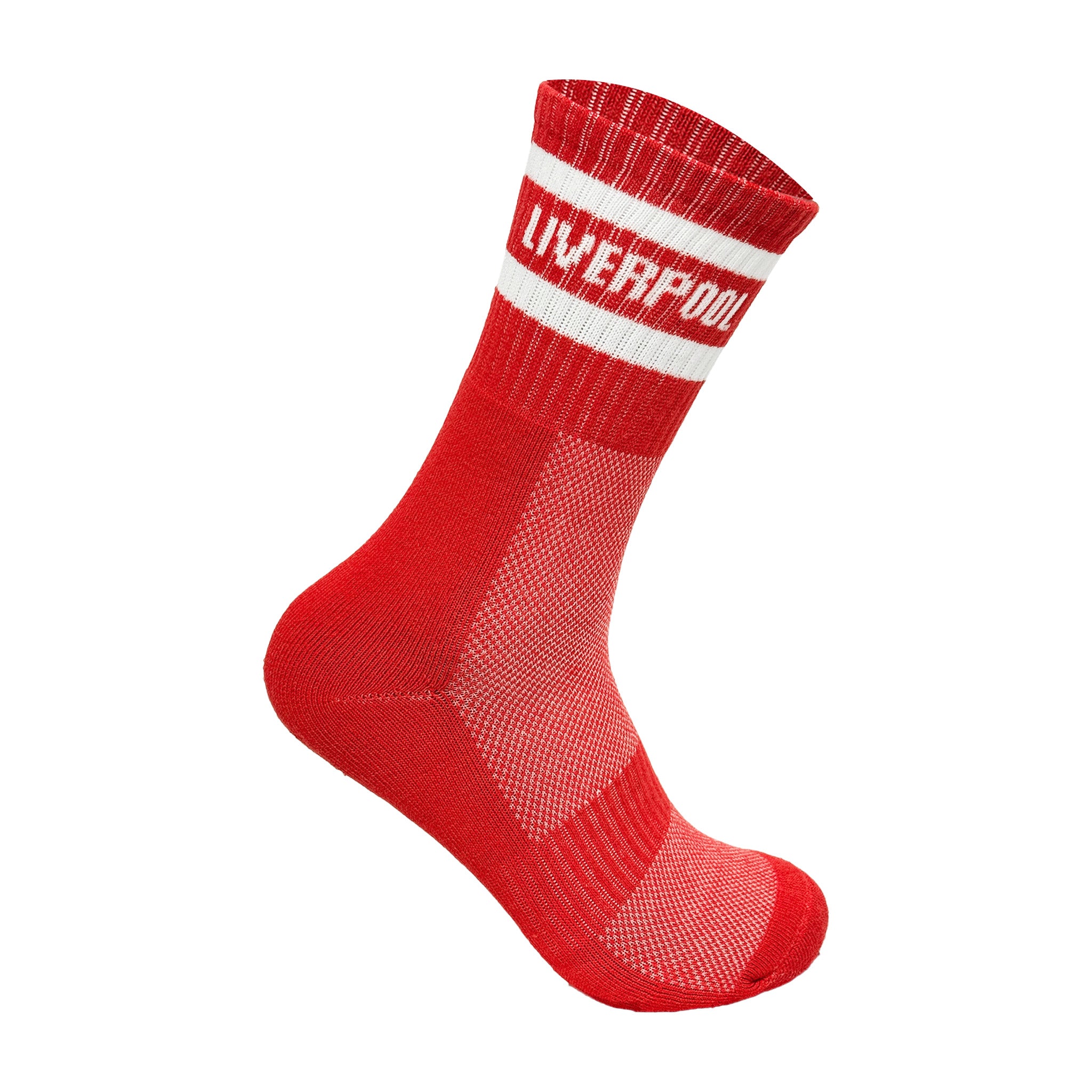 Liverpool inspired cushioned sports socks close up red UK size 6-11