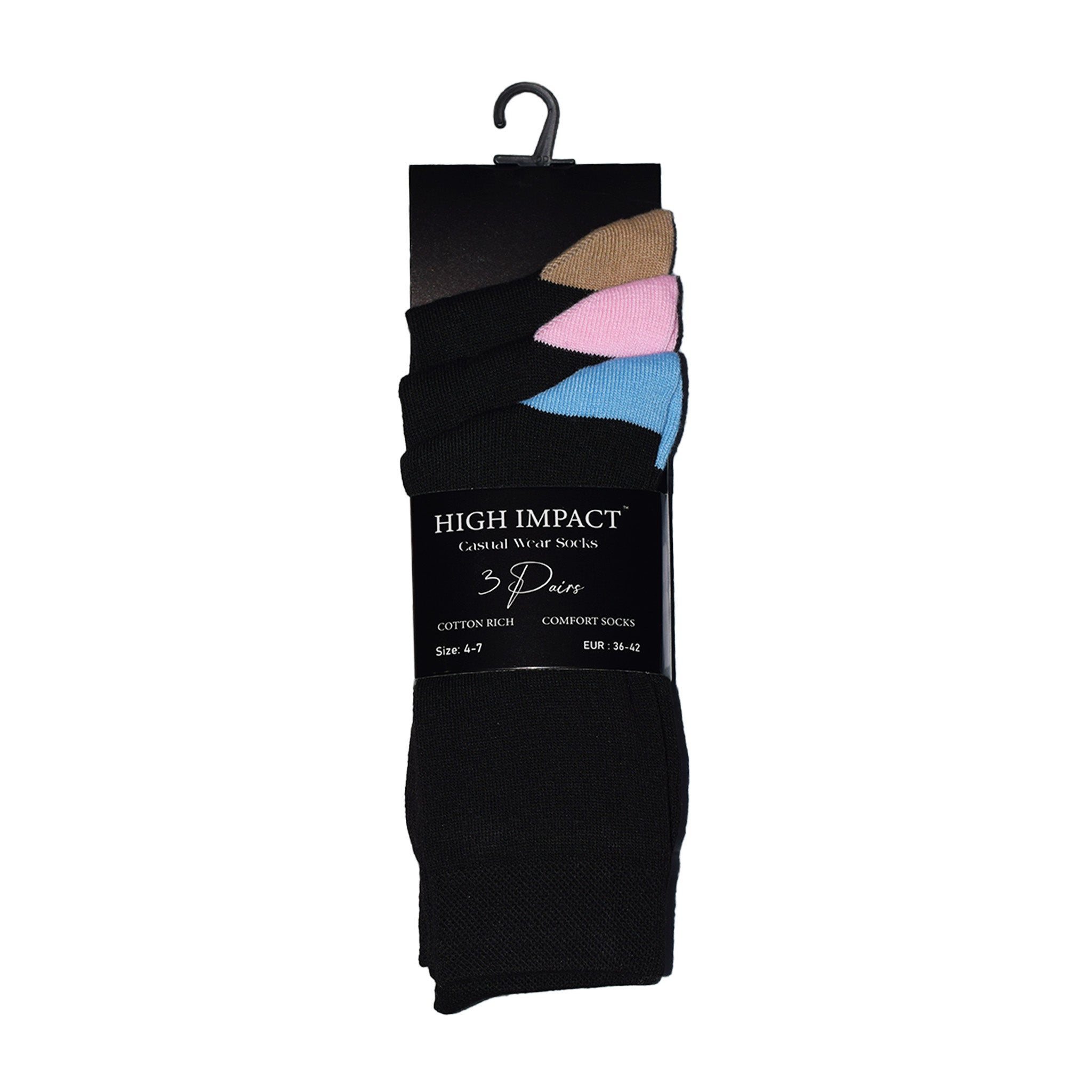 Heel & Toe Design Women's Cotton Rich Socks | Ladies Novelty Multipack 3, 6, 9 & 12 Pairs | UK 4-6.5