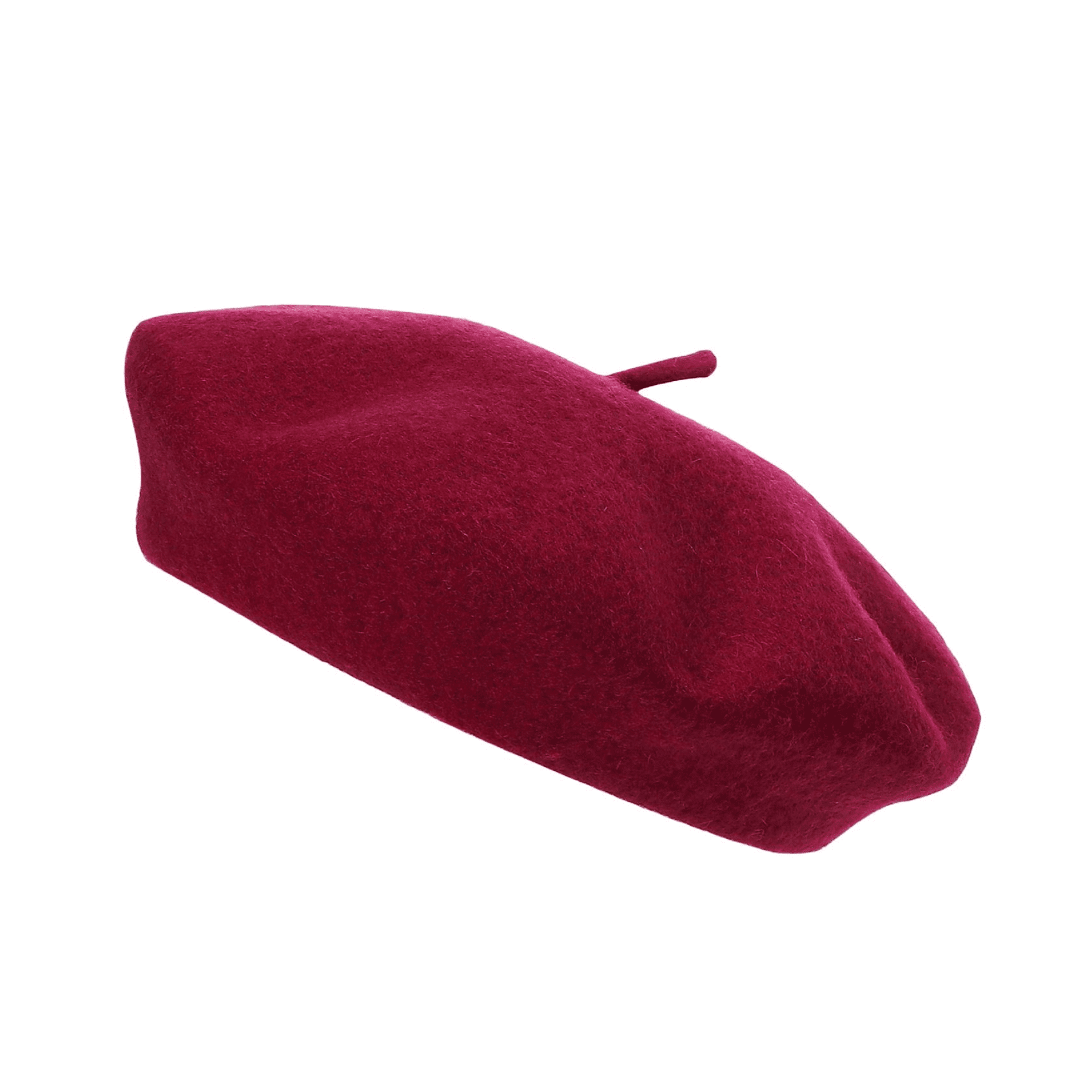 Light maroon wool beret hat unisex soft warm vintage artist UK Hopoye