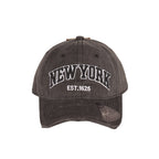 Vintage New York EST 1625 distressed cap in faded cotton, unisex baseball hat