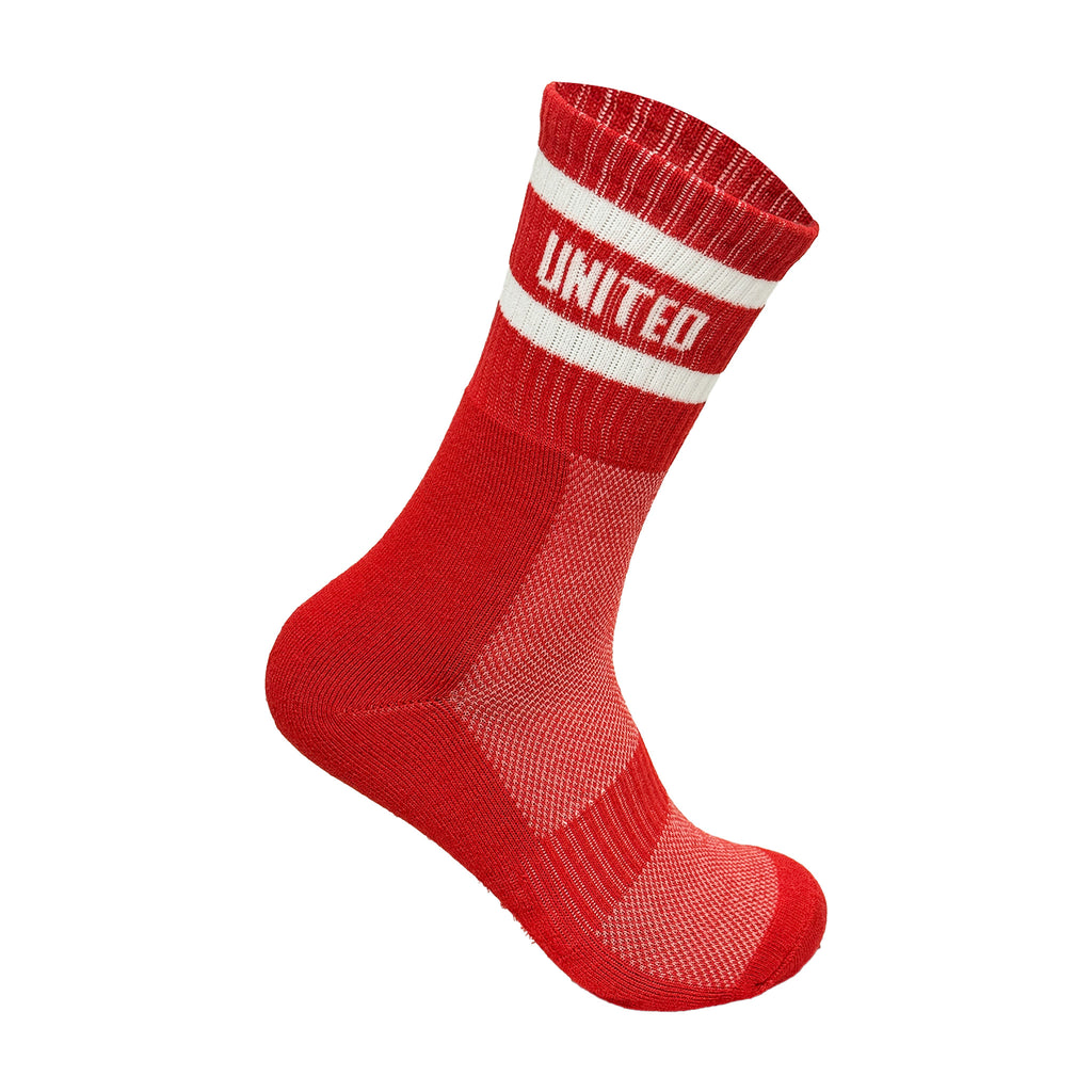 Red black white football fan socks breathable cushioned multipack UK