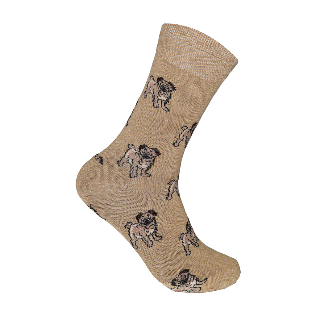 Women's pug novelty socks close up adorable print cotton UK