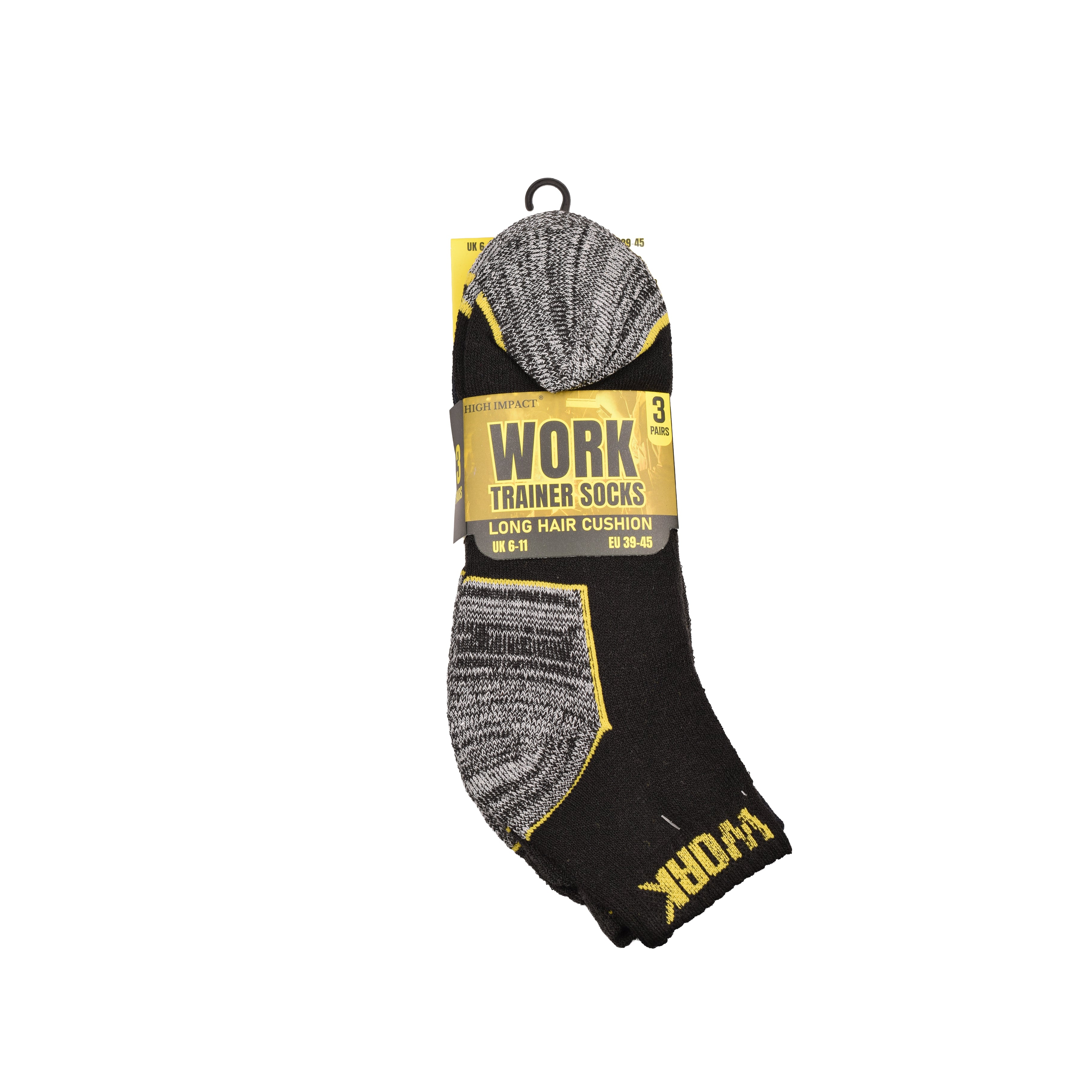 Men's Grey Cushioned Work Trainer Socks | Breathable Cotton Multipack 3, 6, 9 & 12 Pairs | UK