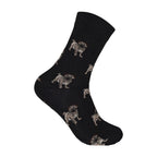 Women's pug novelty socks cuff and knit detail soft cotton UK