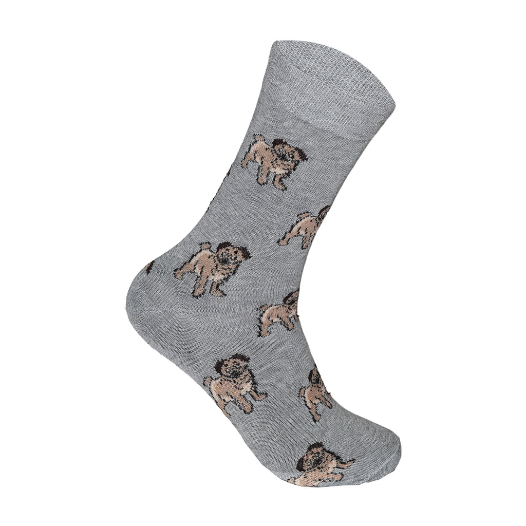 Pug Dog Design Women's Cotton Rich Socks | Ladies Novelty Multipack 3, 6, 9 & 12 Pairs | UK 4-6.5