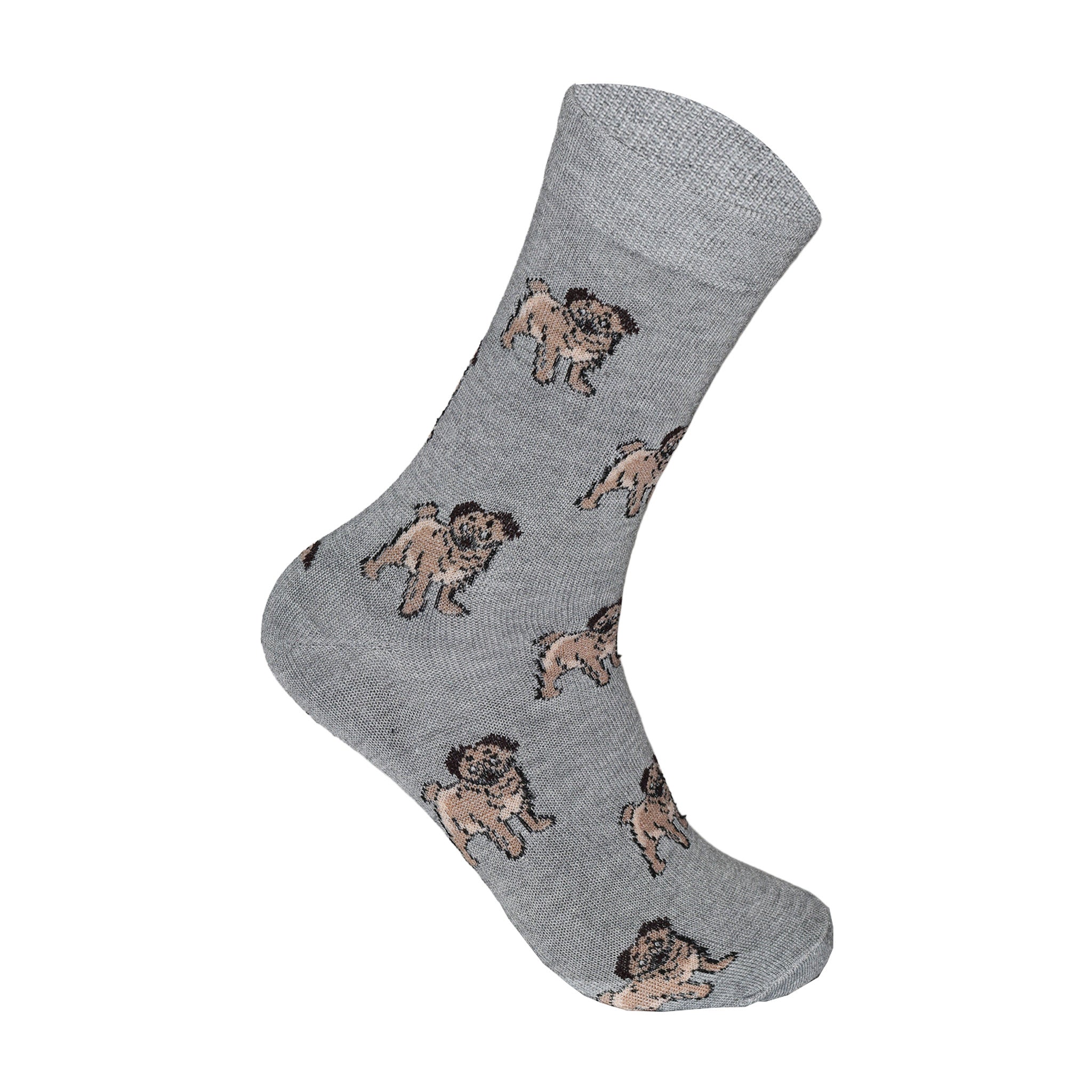 Pug Dog Design Women's Cotton Rich Socks | Ladies Novelty Multipack 3, 6, 9 & 12 Pairs | UK 4-6.5