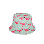 Flamingo print festival bucket hat worn reversible cotton UK Hopoye
