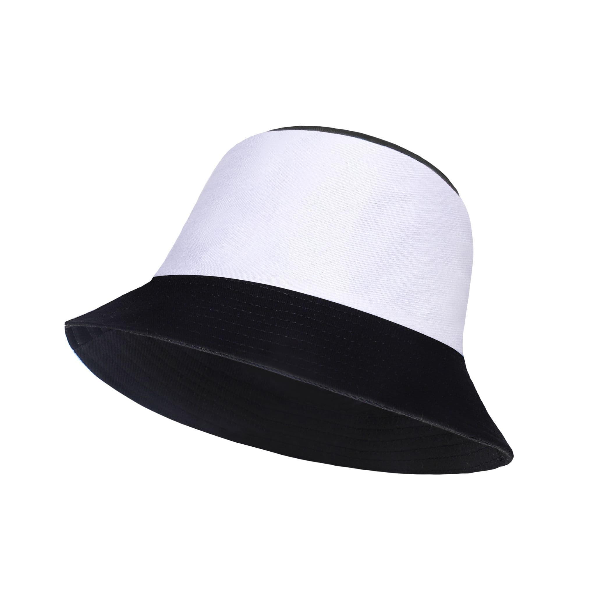 Black white reversible tri colour cotton bucket hat one size UK Hopoye