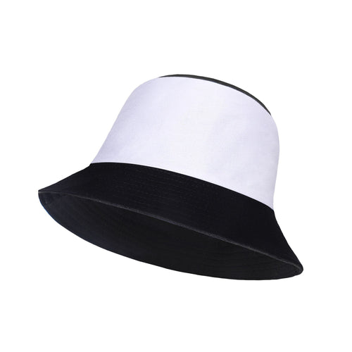 Black white reversible tri colour cotton bucket hat one size UK Hopoye